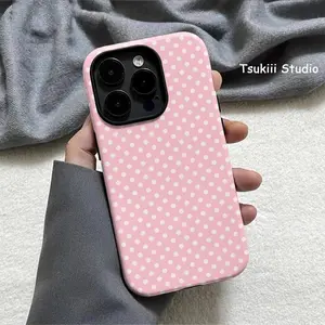 Cute Polka Dot Pattern Phone Case For iphone 17 pro case 16 max plus air 15 14 13 & For Samsung Galaxy S25 S24 Ultra Galaxy A15 A16 5G 2-In-1 Case, Phone Case Cute, Durble Phone Case, Textured Phone Case, Funny Phone Case, Unique Phone Case, Commuter
