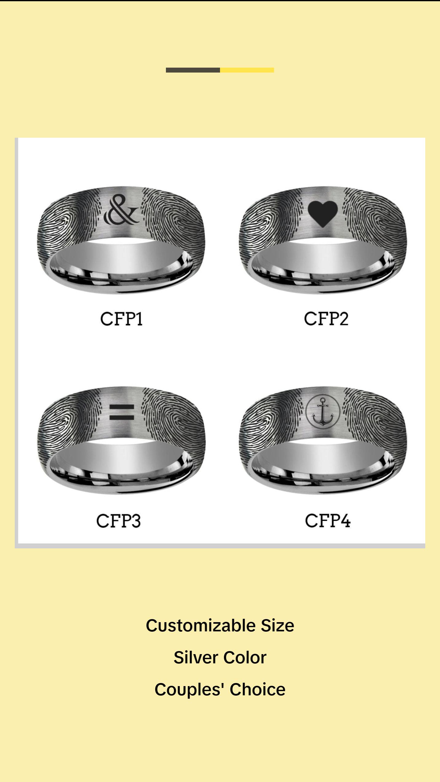 Fingerprint Ring | Mens Wedding Band, Couple Wedding Ring, Memorial Ring