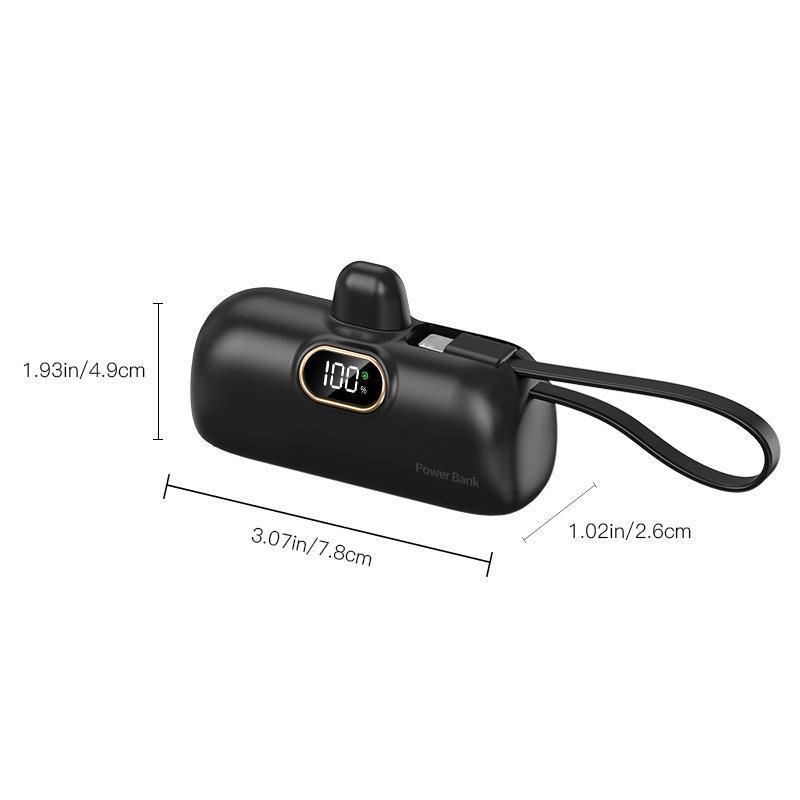 5000mAh Mini Portable Charger Power Bank for phone, Compatible with iPhones and Android phones, including Samsung models-22.5W Fast Charger with 3-Output and Digital Display, Lightwight and Compact