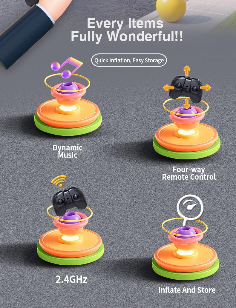 BRRRRT 2.4GHz Remote-Controlled Inflatable T-Rex Dinosaur Toy with Sound & Spinning Features Rechargeable for Indoor & Outdoor Play Green & Brown Options Ideal for Boys Girls and Adults