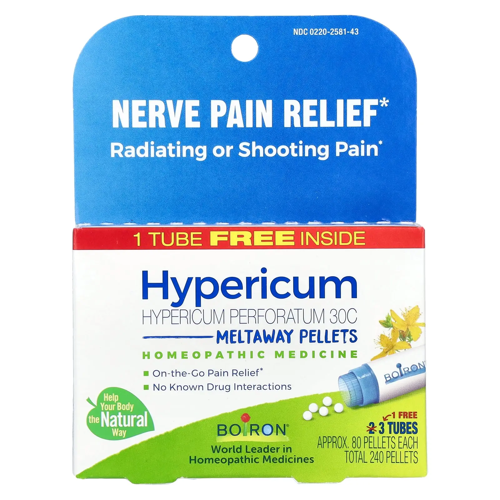 Boiron Hypericum Perforatum, 30C, 3 Tubes, 80 Meltaway Pellets Each | HSA/FSA Eligible