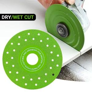 3PCS 4.5“ Multi-Pore Diamond Saw Blade, Flat Abrasive Disc for Cutting Glass, Ceramic, Tile, Marble, 45° Edge Chamfer Cutting Discs Tools for Angle Grinder Mechanics