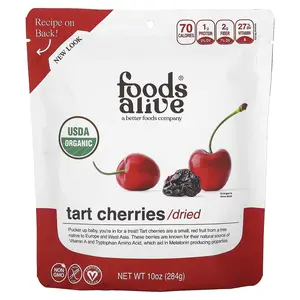 Foods Alive Organic Tart Cherries, Dried, 10 oz (284 g)