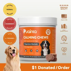 Puainta Calming Chews for Dogs - Magnesium Glycinate & Melatonin for Stress Relief and Restful Sleep Puainta Calming Chews for Dogs - Magnesium Glycinate & Melatonin for Stress Relief and Restful Sleep