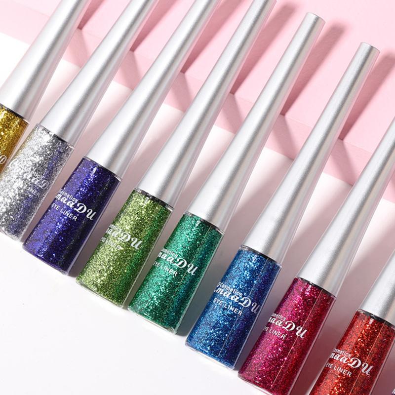 16 Color Glossy Eyeliner Set Makeup Glitter Full Color Eyeshadow Waterproof Highlight Liquid Party Stage Cosmetic Tools Holiday Gift