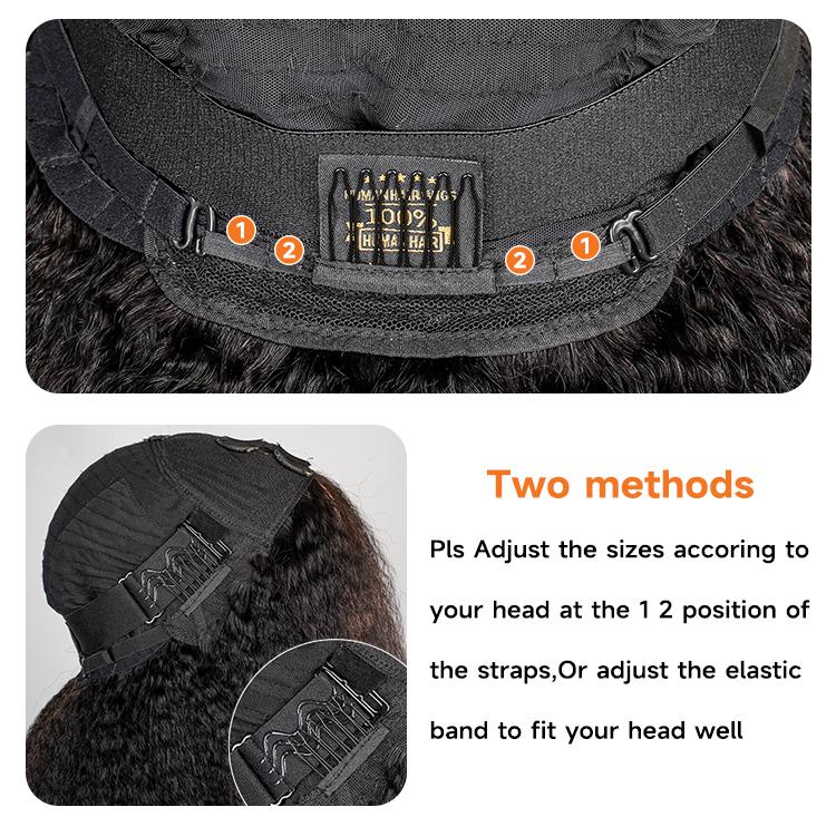 [Clearance Sale] WIGGINS Hair Kinky Straight V Part Wig Human Hair 200% Density No Leave Out Thin Part Beginners Glueless Wig Easy Install Upgrade V Part Wig TikTokShopBlackFriday