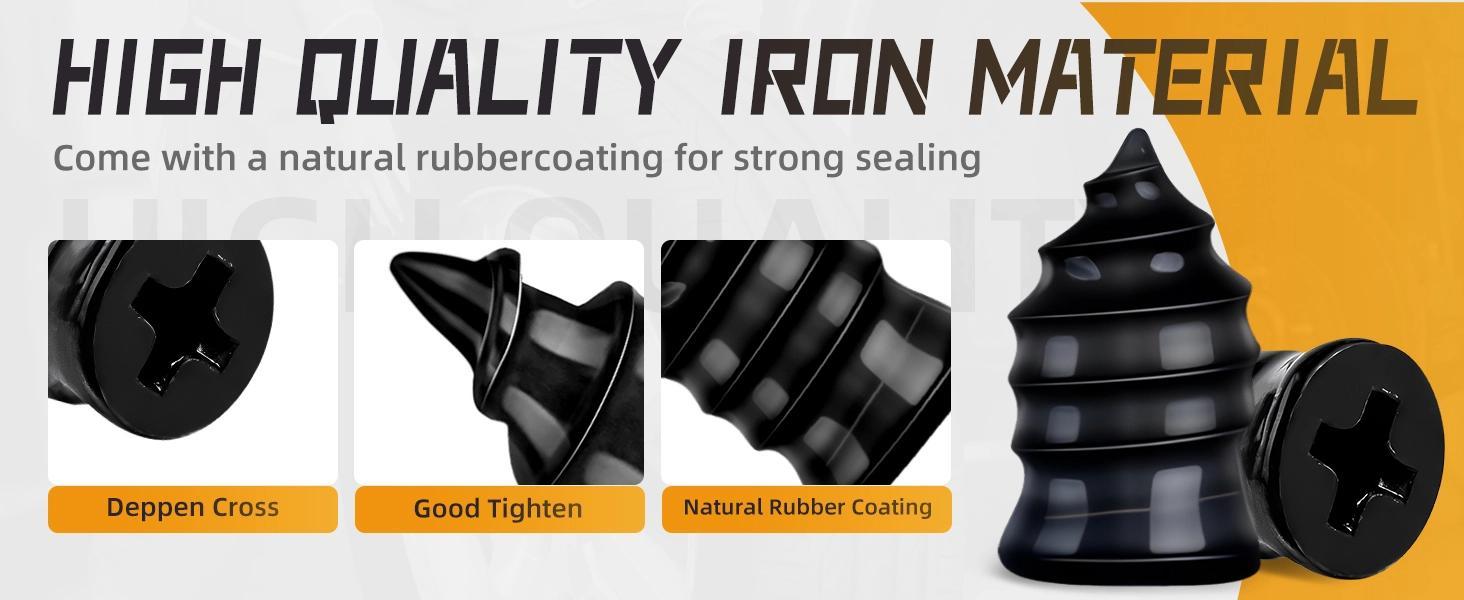 60pcs Tire Plugs Kit, Tire Repair Rubber Nails, Self-Service Vacuum Tyre Screws (30S+30L) Fast Repair Quick Puncture Tools with a Box, Double-Ended Screwdriver, for Car Motorcycle Truck Tractor ATV