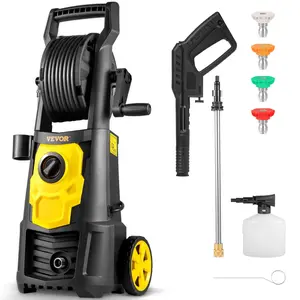 VEVOR Electric Pressure Washer 2000 PSI 1.65 GPM with 30 ft Hose Reel 5 Nozzles Foam Cannon Portable for Patios Cars Fences Driveways ETL Listed