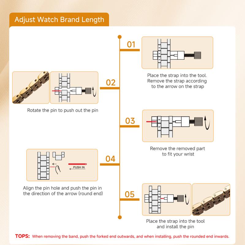 AMOVAN Gold Stainless Steel Bracelet Watch with Black Dial and Roman Numerals