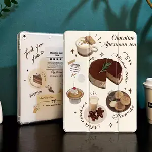 Cake and Dessert iPad Case with Pencil Holder for All Models, Slim Lightweight Shockproof Protective Cover for iPad 7/8/9/10/11th Gen, iPad Air 2/3/4/5/6/7, iPad Pro 9.7/10.5/11/12.9 inch, Soft Anti-Scratch Tablet Case