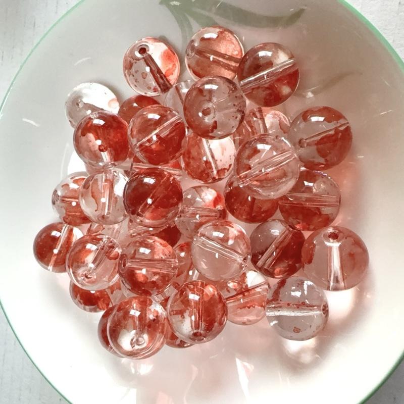 【A001 】DIY 14mm 40pcs Glass Beads Regular Crystal Beads Natural Semi-finished Versatile Bracelet Necklace Making Beads Making