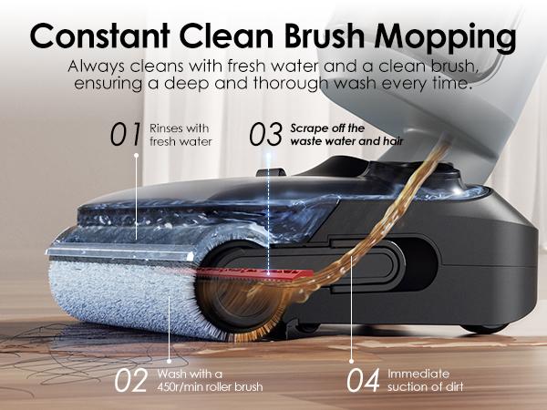 TINECO FLOOR ONE i5 Stretch Wet Dry Vacuum Cleaner 20kPa Powerful Suction 180° Lay-flat Anti-Tangle Dual-sided Edge Cleaning 30 Minutes Runtime Large Capacity Water Tanks