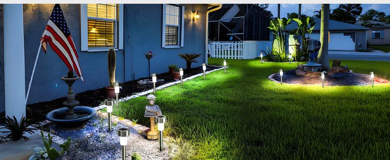 【Springtok】GIGALUMI 24 Pack Solar Path Lights Outdoor,Solar Lights Outdoor Waterproof,Stainless Steel LED Landscape Lighting,Solar Garden Lights for Driveway,Pathway,Patio,Yard 【Springtok】GIGALUMI 24 Pack Solar Path Lights Outdoor,Solar Lights Outdoor Waterproof,Stainless Steel LED Landscape Lighting,Solar Garden Lights for Driveway,Pathway,Patio,Yard