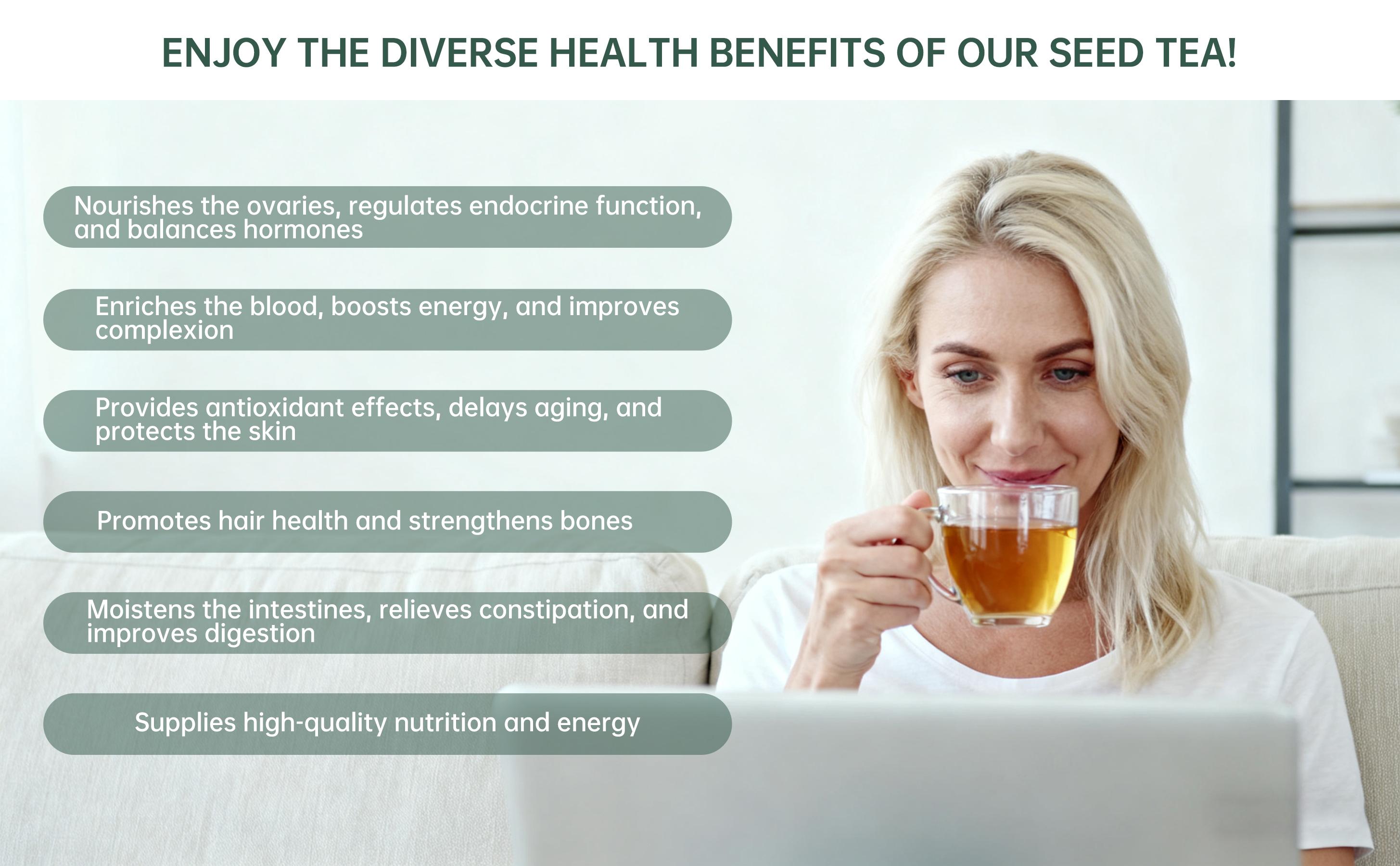 Monbrizz Nine Treasure Seed Tea,Hormone Balance for Women,Provides Antioxidant Effects，Traditional Medicinals Tea，Organic Herbal，Flaxseed, Black&White Sesame, Mulberry, Black Bean,20 teabags