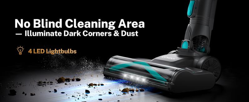 [FebFaves] Devoac Cordless Vacuum Cleaner, 8-in-1 Rechargeable Stick Vacuum, 40mins Runtime, Powerful Suction, Lightweight, Versatile for Hardwood Floors, Car, Carpets, Pet Hair - Home Cleaning Tool