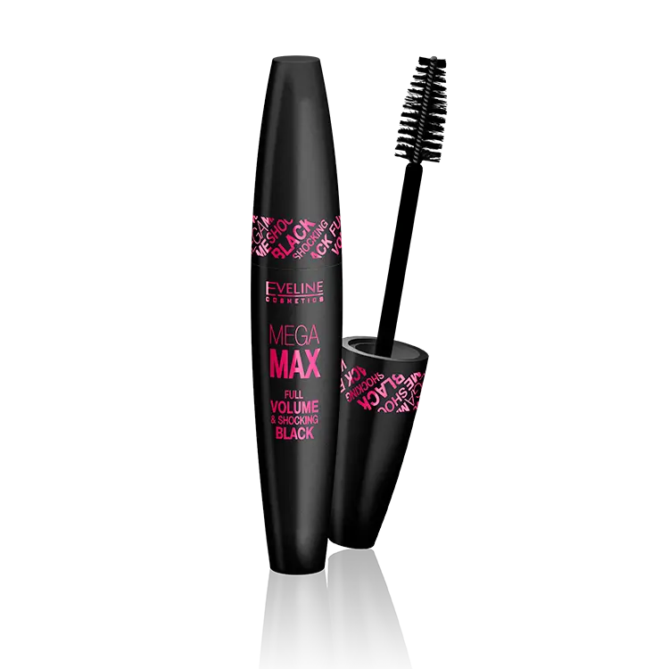 Eveline Cosmetics Mega Max Full Volume and Shocking Black Mascara Makeup
