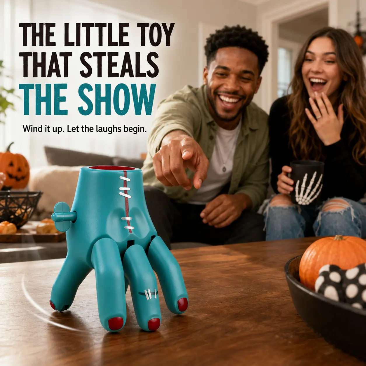 Wind-Up Walking Hand Prank Toy – Creepy Funny Moving Hand, No-Battery Novelty Gag Toy for April Fools, Halloween, Parties, Desk Fun & Stress Relief Gift