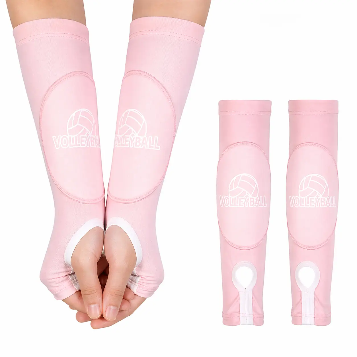 Volleyball Compression Armsleeves, Breathable Protective Sleeves with Padding & Thumb Hole Design, Outdoor Arm Sleeve Sports Protective Gear for Training & Games, Armsleeve, Compression Arm Sleeves