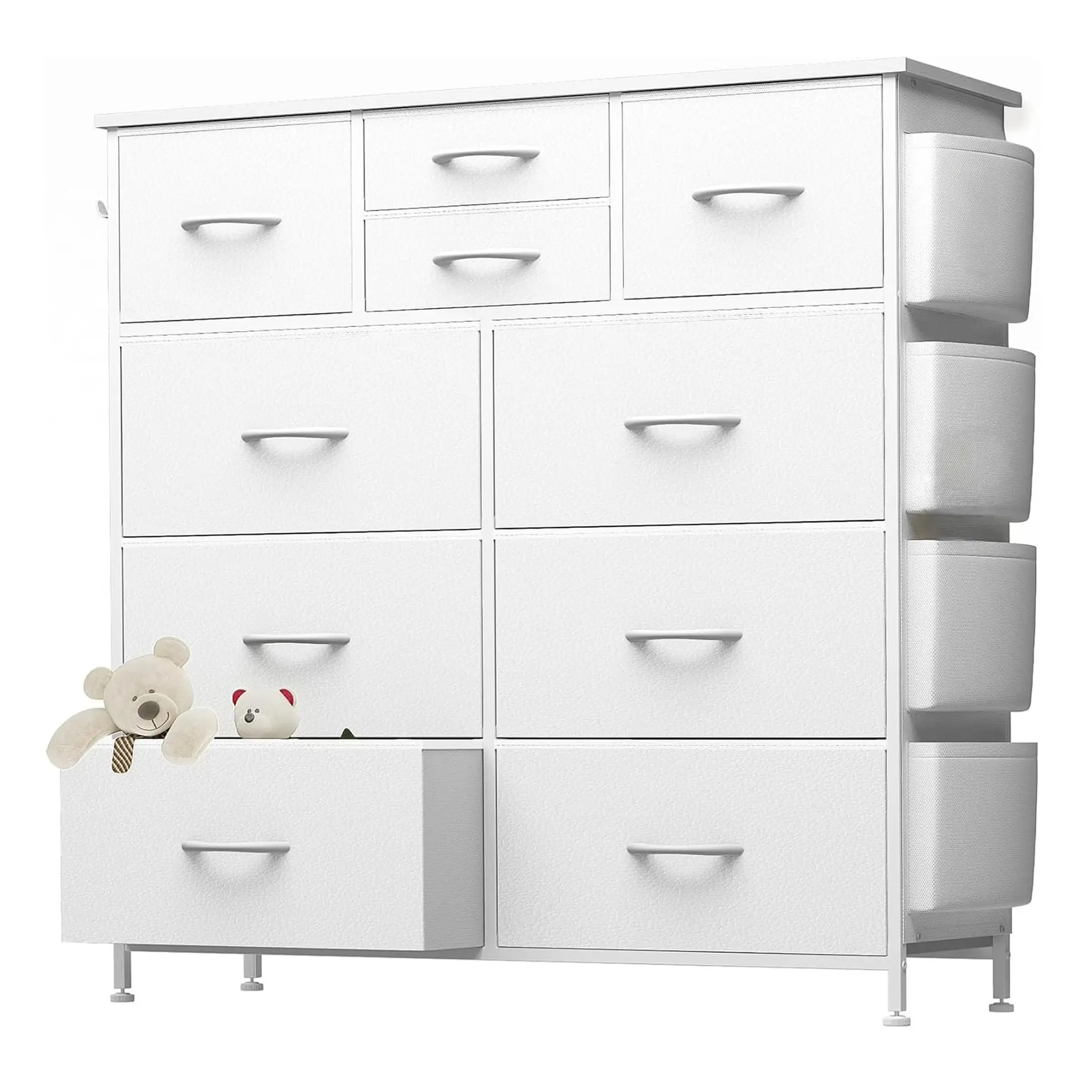 Sweetcrispy Sturdy Fabric Organizer Dresser - 10-Drawer Cupboards Cabinets Dresser Unit, for Bedroom Organization, Drawer Organization & Home Closet Storage