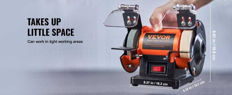VEVOR Bench Polisher & Buffing Machine for Metal/Jewelry/Wood - With Wool & Abrasive Wheels, 100 Tools, 3590RPM
