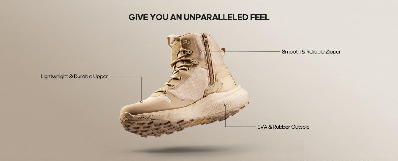 NORTIV 8 Men's Military Tactical Boot Lightweight Comfortable Boots for Work All Day Side Zipper Motorcycle Combat Hiking Boots 8 Inches Metrostrike Outdoor Footwear SpringStatements