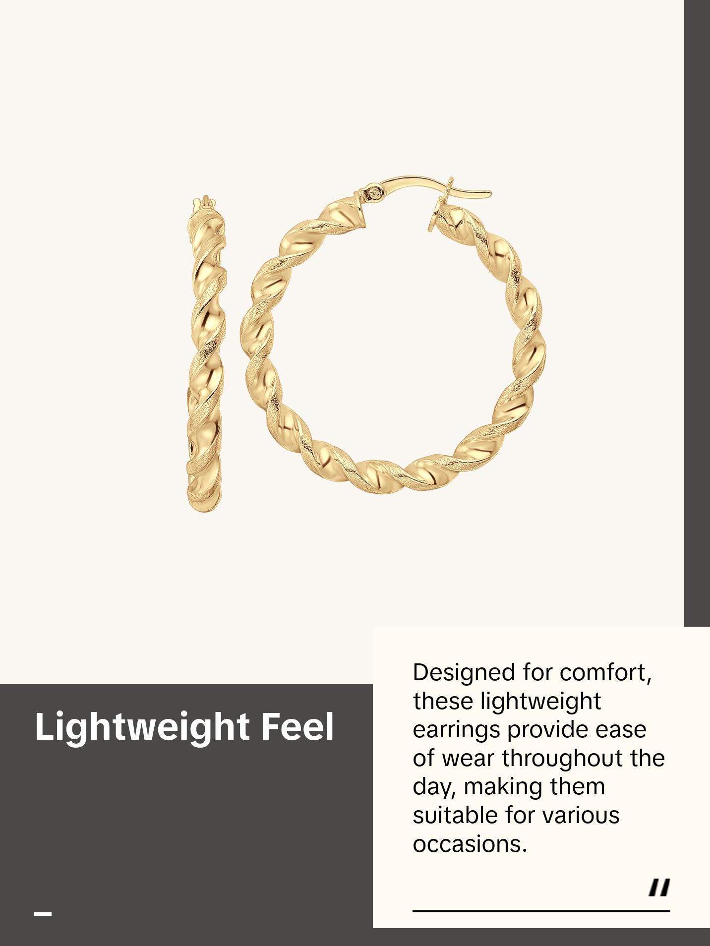 Twisted Rope 35mm Hoop Earrings