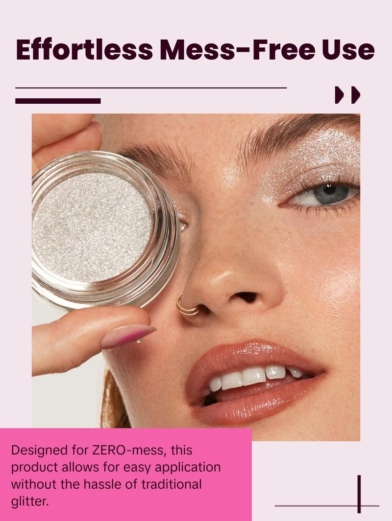 GLITTERPUCK Pressed Fairy Dust Eyeshadow Makeup Powder Cosmetic Water-Infused Pressed Glitter for Eyes Face Body Effortless Application