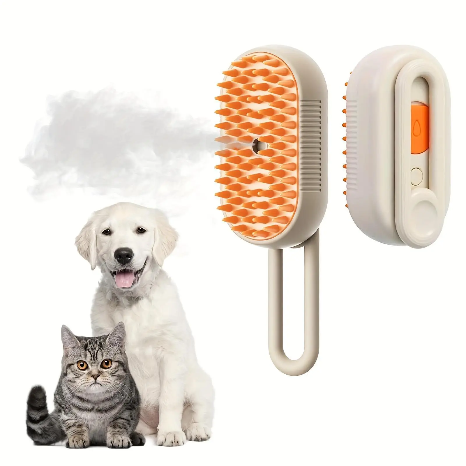 3-In-1 Rechargeable Steam Pet Brush for Cats & Dogs - Self-Cleaning, Massaging Grooming Tool, Eliminates Loose Fur, Battery-Powered/Usb, Ideal for Shedding Relief, Deshedding Brush, Pet Grooming Tool|Steam Brush|Selfcleaning Feature, Dog Grooming Brush