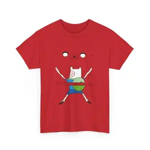 Finn and Jake Hugging Adventure Time T-Shirt, Nostalgia 2D Print T-Shirt, Cartoon Network Shirt, Gifts for Cartoon Fans #AdventureTime #CartoonNetwork #NostalgiaCore #ToonVerse #FinnAndJake #GraphicTee #StreetwearUS