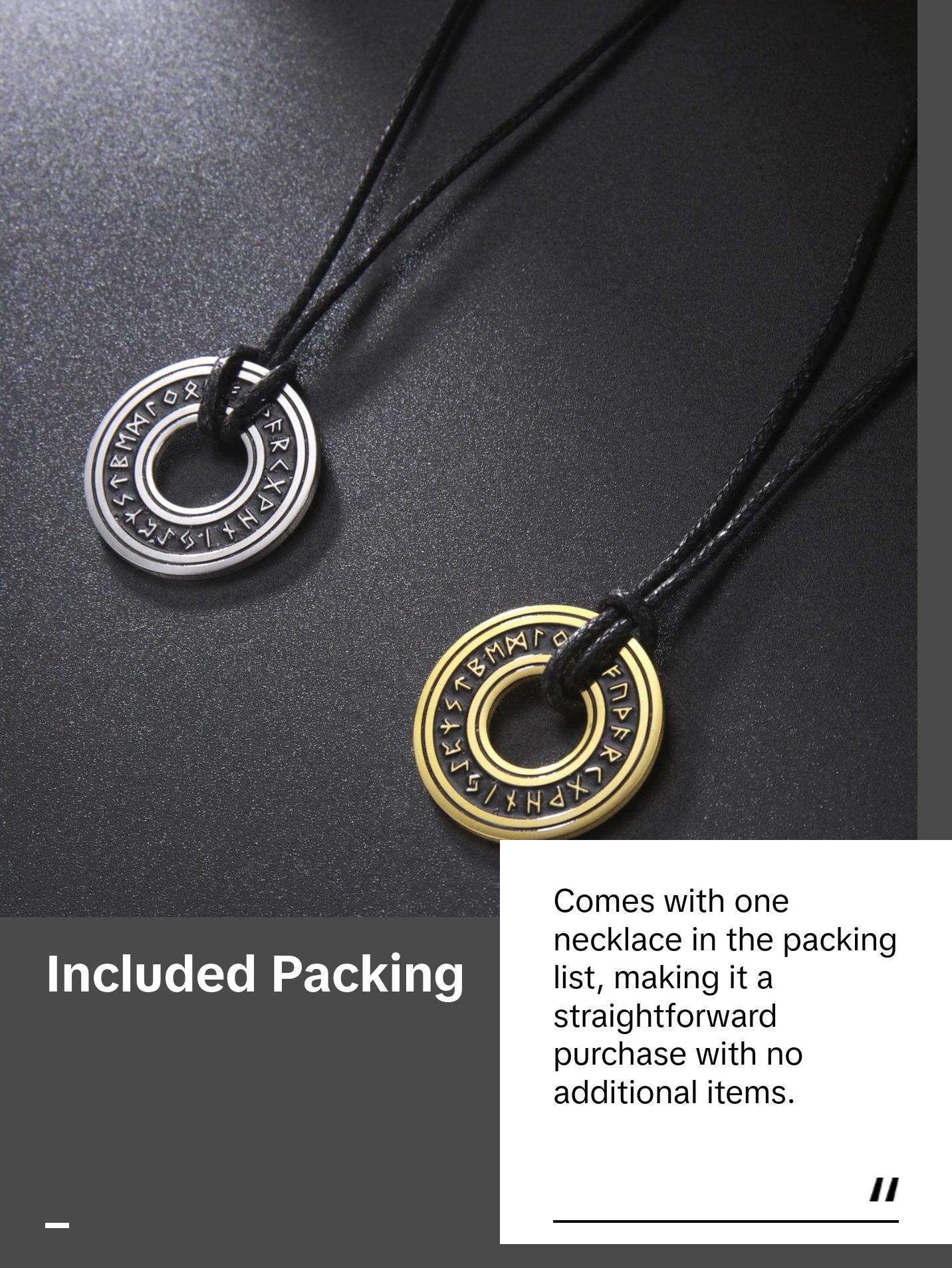 Asgard Crafted Circular Horn Rune Pendant Chain