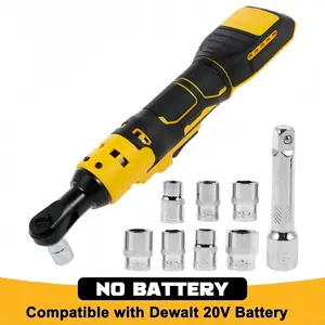 Cordless Ratchet 3/8" – 45 ft-lbs, Works with DeWalt 20V Battery, 8-Socket Set, Perfect for Everyday Jobs (No Battery)