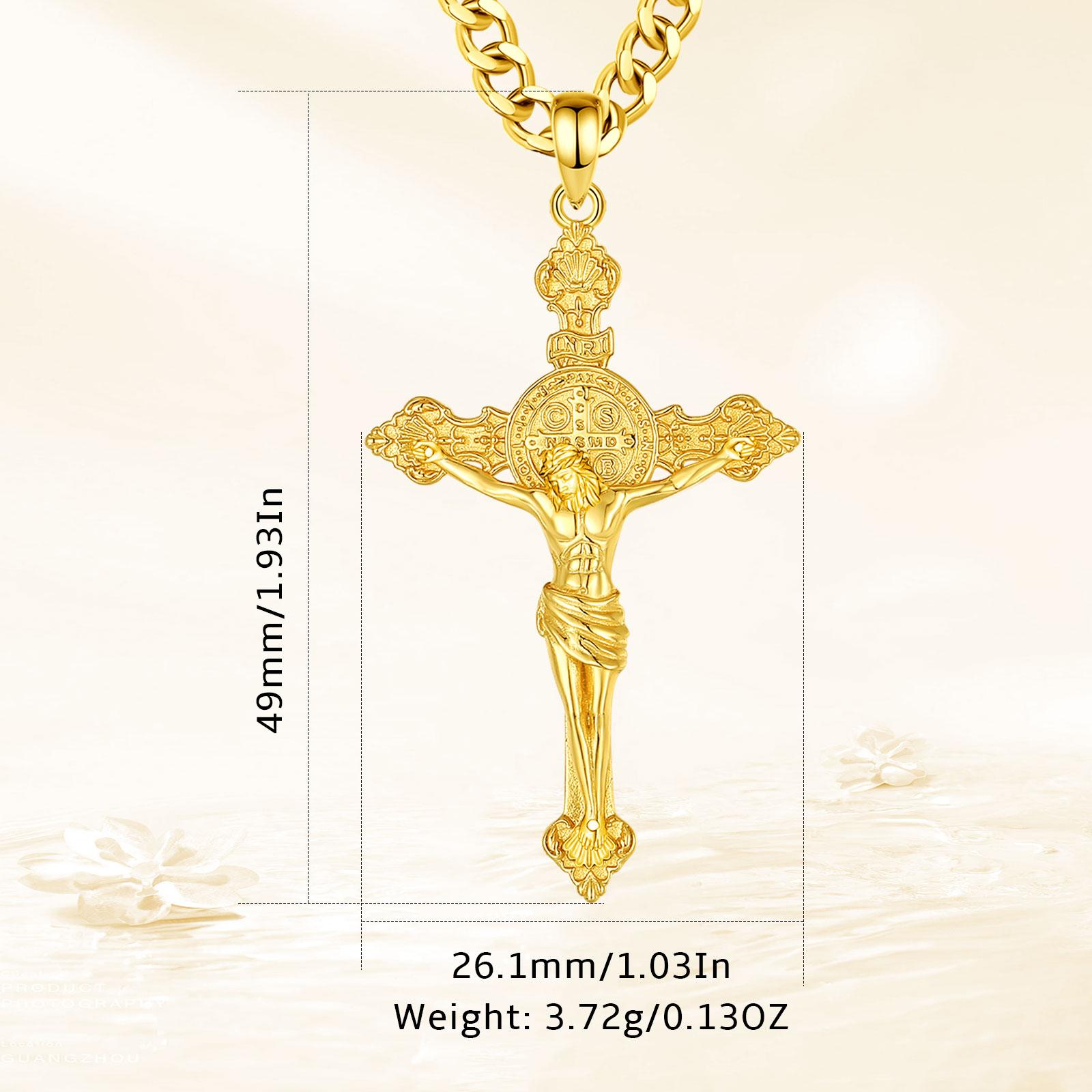 Eudora S925 Sliver St Benedict Pendant Necklace, San Benito Cross Medal for Him, Vintage Saint Benedict Amulet, Catholic Protection Amulet, Christian Jewelry Gift Eudora S925 Sliver St Benedict Pendant Necklace, San Benito Cross Medal for Him, Vintage Saint Benedict Amulet, Catholic Protection Amulet, Christian Jewelry Gift