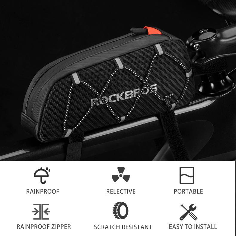 ROCKBROS Top Tube Bike Bag Bicycle Front Frame Bag Bike Accessories Pouch Compatible with iPhone 14/13/12 Pro Galaxy S22/S21