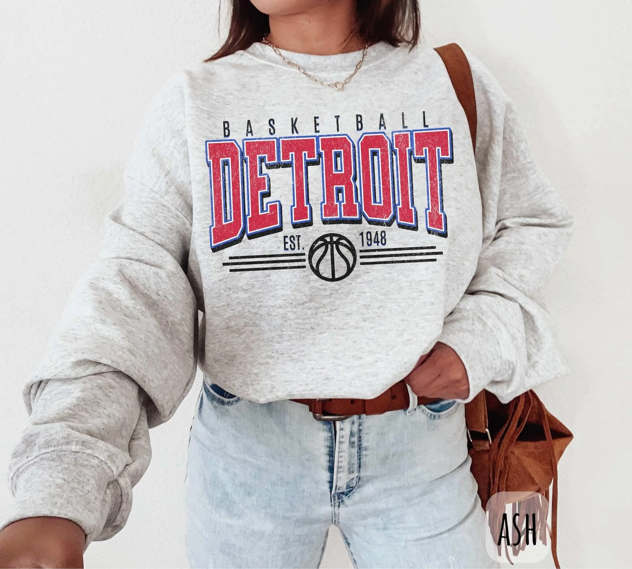 Vintage Detroit Basketball Sweatshirt | Retro Detroit T-Shirt or Hoodie for Fans | Michigan Game Day Gear