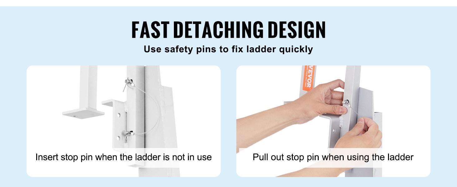 VEVOR Dock Ladder Flip Up 5 Steps,  350lbs Load Capacity, Aluminum Pontoon Boat Ladder with 4" Wide Step & Nonslip Rubber Mat,Swimm Step Ladder for Ship/Lake/Pool/Marine Boarding