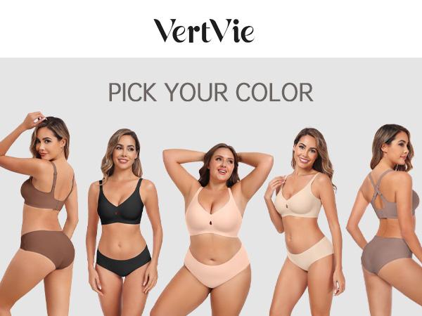 Vertvie Jelly Bra Women V Neck Wireless Water Droplet Push Up Bras No Underwire Seamless Bra Full Coverage Supportive Bralette Everyday T-shirt Bra