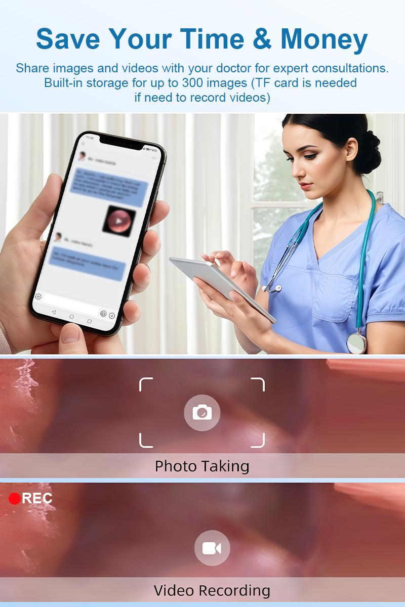 1080P HD Pet Otoscope with Screen - Ear Nose Oral Camera with 4 LED Lights, Video & Photo for Adults Kids Dogs Cats, Home Health Inspection Tool