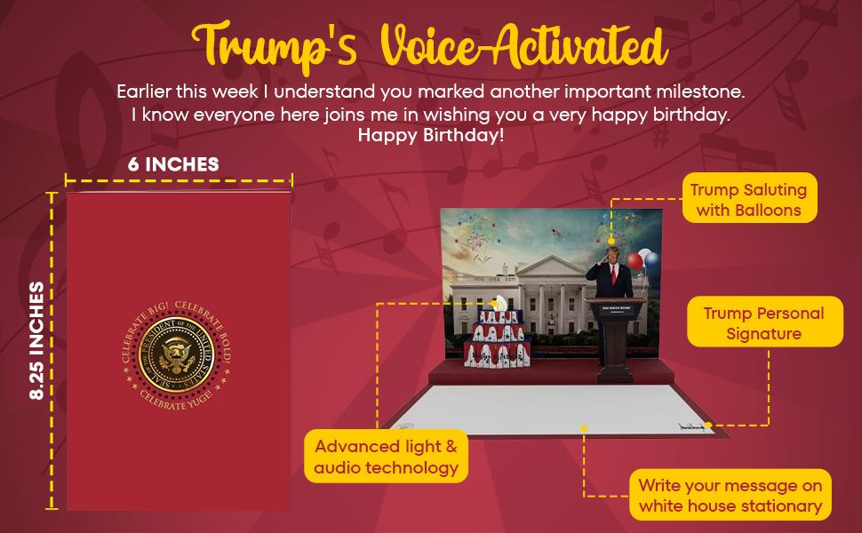 Trump Pop Up Birthday Card - Lights Up and Plays Sound - Presidential