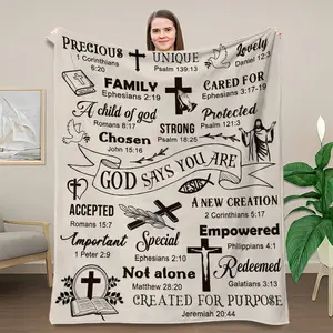 Cross Letter Pattern Fleece Blanket Faith Inspirational Quote Throw Cozy Religious Themed SoftWarm Blanket for Home Office Napping or Travel ComfortGift Idea Warm nap Blanket Anime Design