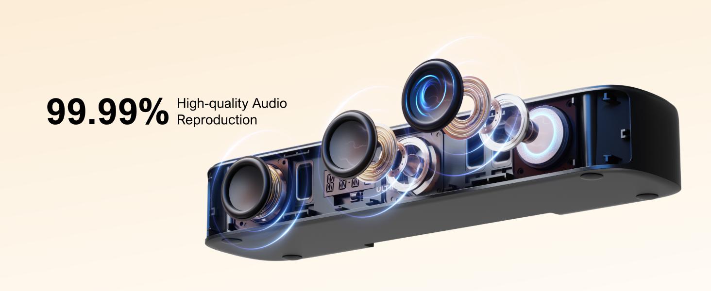 ULTIMEA Aura A40 7.1ch Virtual Surround Soundbar with Subwoofer– 4 Rear Speakers for Entry-Level, Home Theater System, 121 EQ Presets, Smart App Control, Bluetooth, Audio