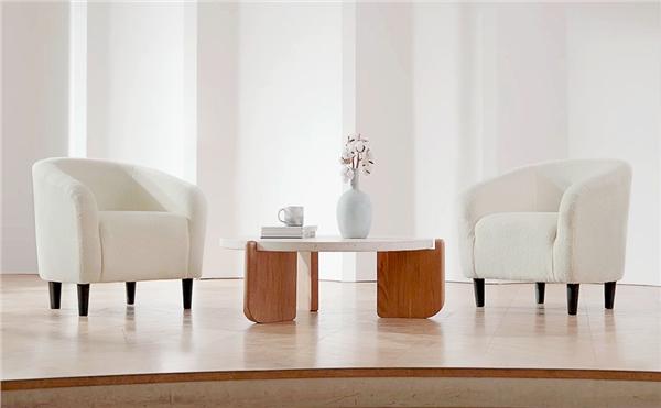 Yaheetech Barrel Chair, Furry Accent Chair with Soft Padded Armrest, Fuzzy Club Chair for Living Room/Bedroom/Reading Room/Guestroom