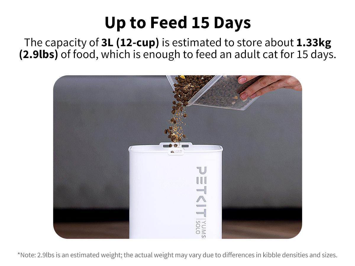 PETKIT YumShare Solo Smart Automatic Pet Feeder with Camera, White, 1080P HD Video, Night Vision, and 2-Way Audio, WiFi Cat Dog Dry Food Dispenser with Non-Stick Food Bowl and Smart App Control bowl/dish