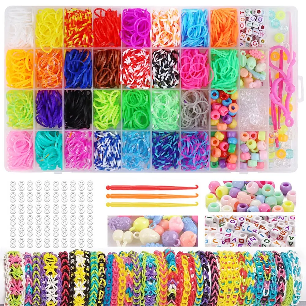 DIY Bracelet Making Kit, Includes Beads & Accessories, Perfect for Beginners Jewelry Craft, Colorful Rubber Band Set, DIY Kits, DIY Beading Accessories, Bead Assortment, Jewelry Making Supplies