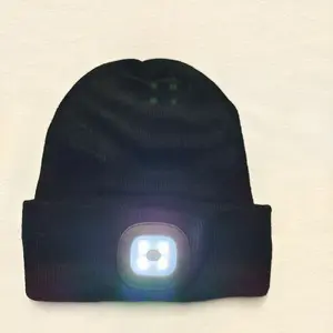 Beanie with Light, Unisex USB Detachable and Rechargeable LED Headlamp Hat, Warm Balaclava Super Soft Acrylic Blend, Suitable for All Seasons, Unisex, Fashion Hat, Christmas gift outdoor hat. Christmas Birthday Gifts
