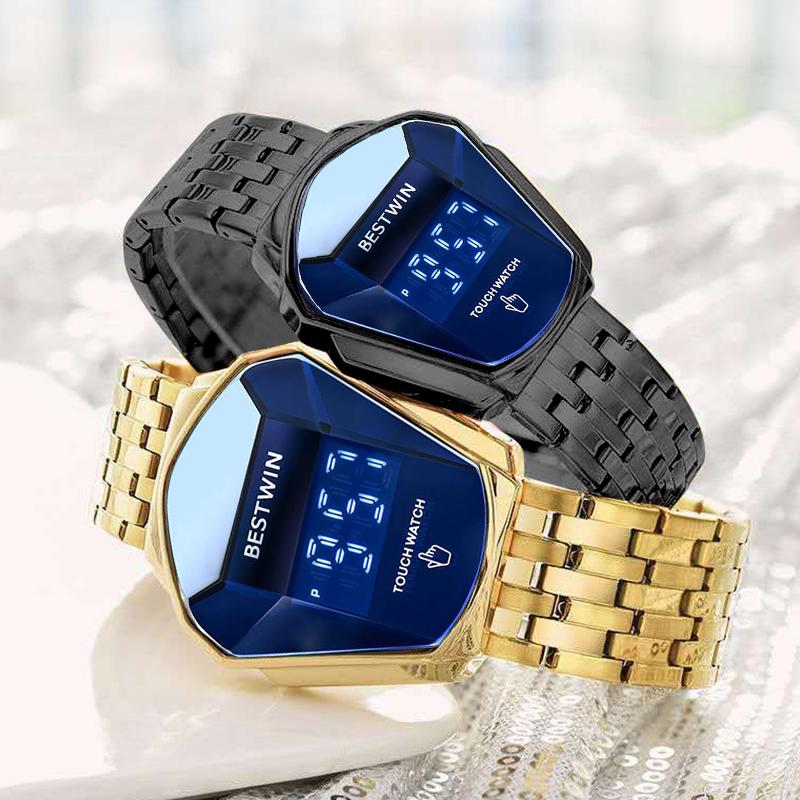 【Jumpstart sale】Touchscreen Racing Sport watch Luxury Mens Racing Sport ​Iridescent diamond-shaped mirror surfacet WatchMultifunction Chronograph  Stainless Stee! Casual Business Stvle Perfect Giftfor Him fashionable wristwatch time display