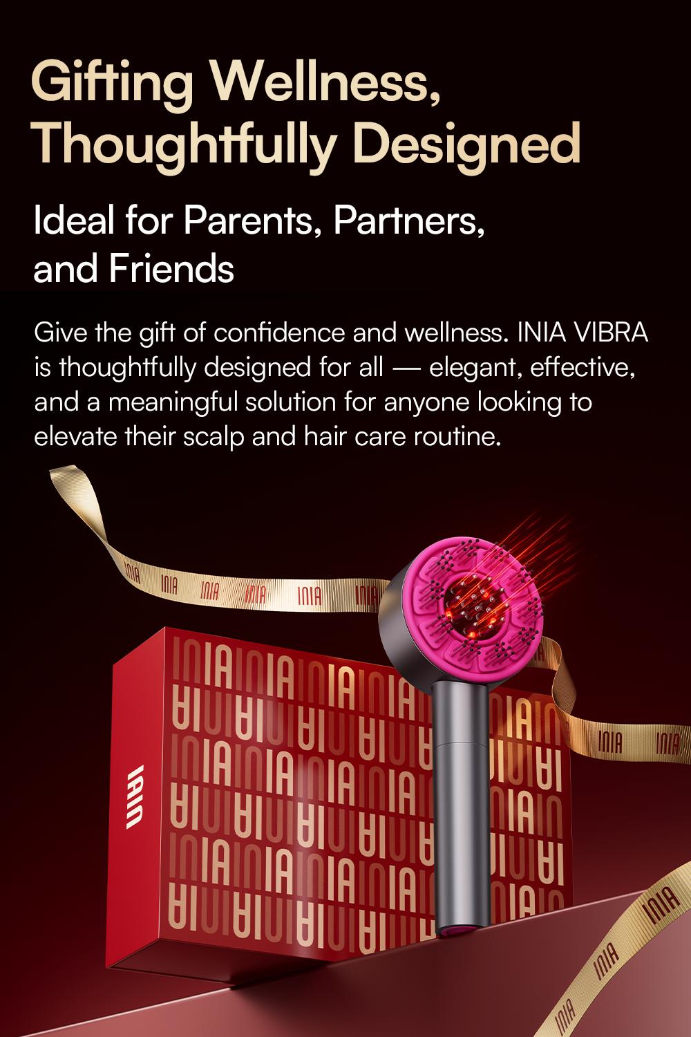 【LIVE EXCLUSIVE】INIA VIBRA 4-in-1 Scalp Therapy Device, Red Light, Microcurrent, Massage, Serum Infusion, Scalp Massager Beauty Device, Waterproof & Wet/Dry Use, Perfect Holiday Gift
