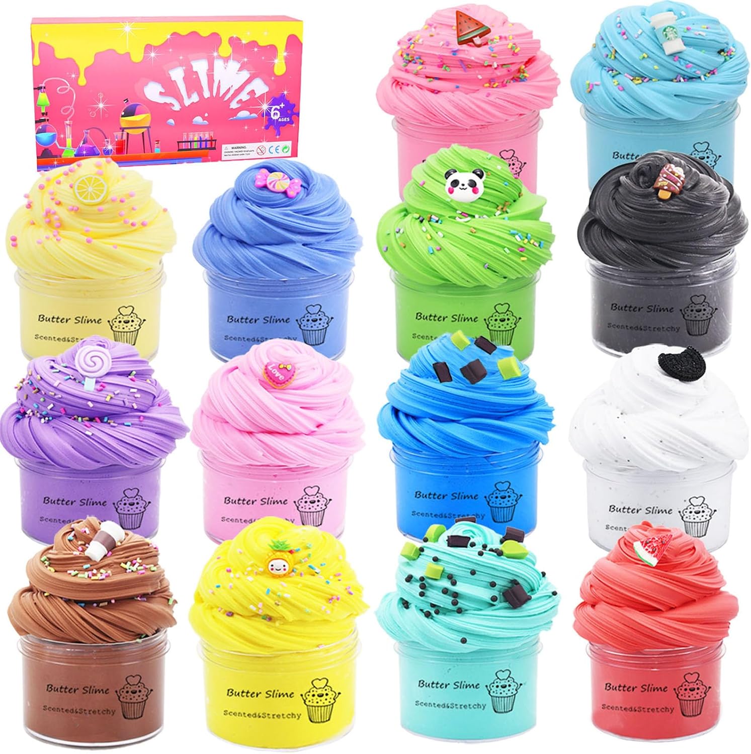 Butter Slime Kit 13/11 Pack, Kids Party Favors, Visual and Tactile Experience, Stress Relief Toy, Goody Bag Toys , Easter Gifts