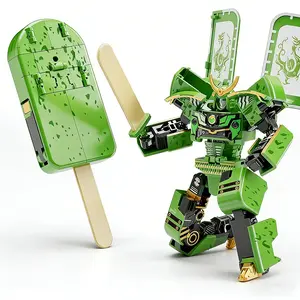 Ice Cream Transforming Toy, 2 in 1 Popsicle Transform into Robot Action Figure, DIY Transformation Figure Toys for Kids & Adults Action Figures for Boys Party Favors Gift