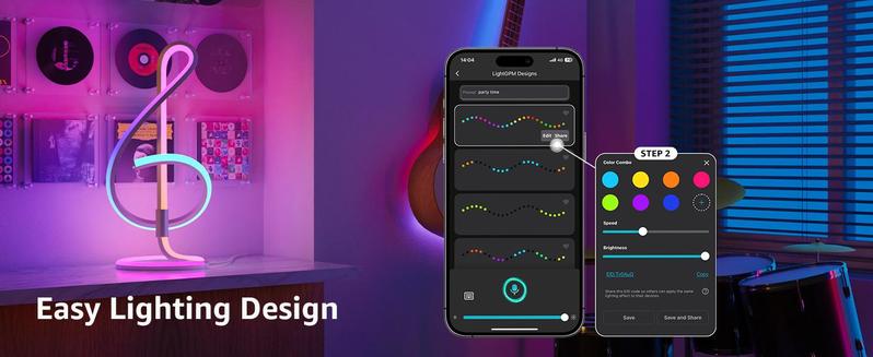 Lepro RGBIC AI Smart Table Lamp, Music Sync Smart Table Lamp Work with Alexa Google, LED Desk Lamp with 16M Colors, Color Changing Atmosphere Lamp for Bedroom Living Room Dimmable Night Light APP Control No Remote, 2.4 GHz