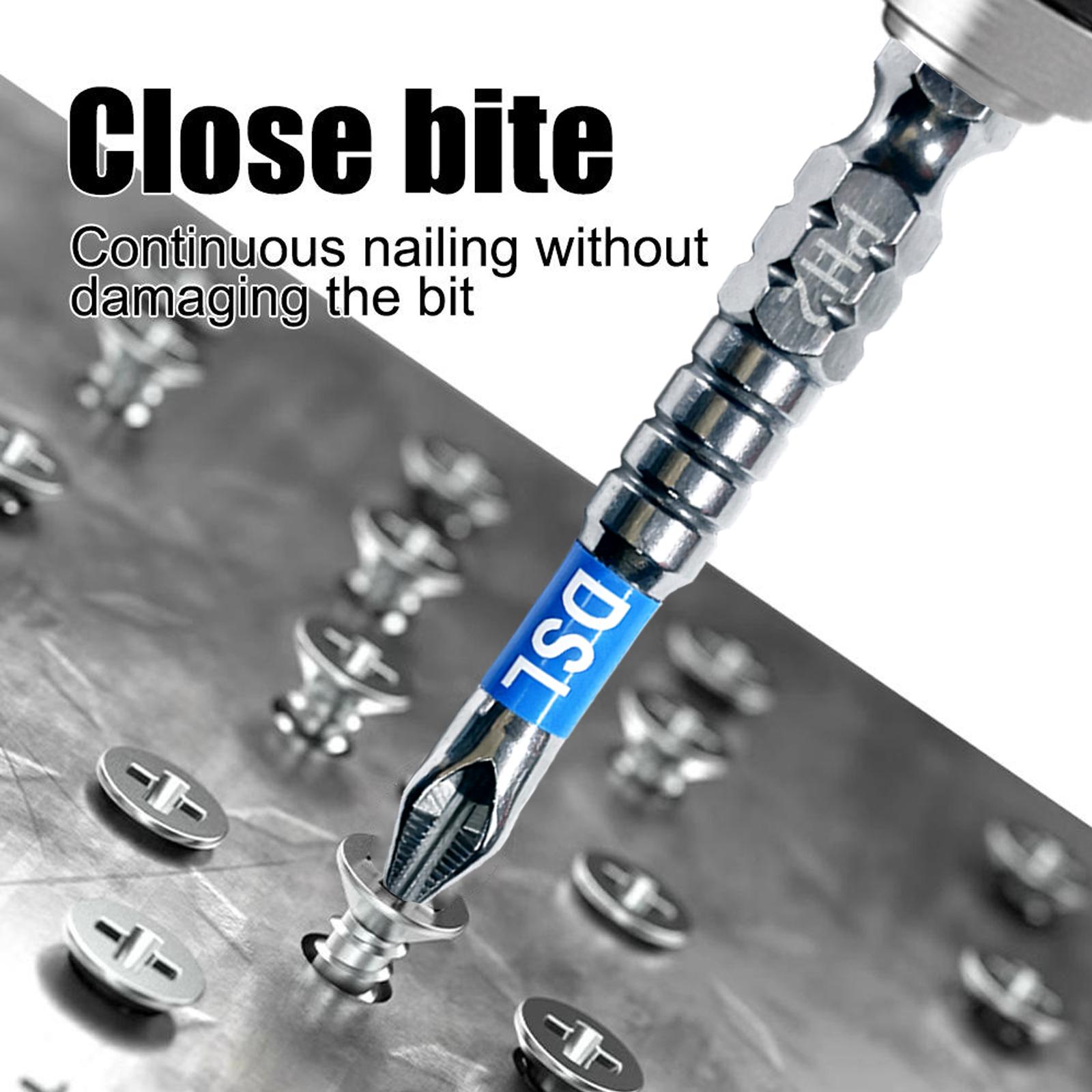10pcsPhillips Screwdriver Bit PH2 Serrated Tip 1/4" Hex Shank 2" (50mm) Long Impact Magnetic Anti Slip Cross Screw Driver Industrial Power Drill Bits for Remove Fastening Screws